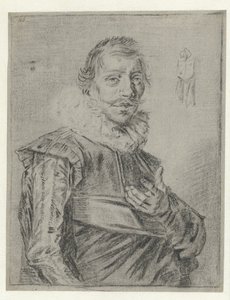 Retrato de un joven con la mano extendida de Frans Hals (manner of)