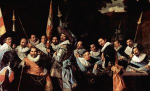 Reunión de Oficiales y Sargentos de la Guardia Cívica de Calivermen de Frans Hals