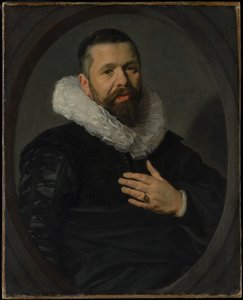 Retrato de un hombre barbudo con gorguera
