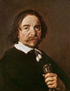 Retrato de un hombre con guante y cabello negro, c.1657