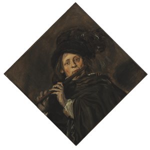 Joven tocando una flauta de Frans Hals