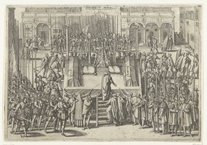El cadalso tras la decapitación de Egmond y Horne, 1568