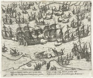 El hundimiento de la Armada Española en 1588, 1613-1615 de Frans Hogenberg