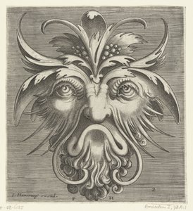 Máscara con barba de rizos
Pourtraicture ingenieuse de plusieurs facons de masques... (título de la serie)