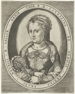 Retrato de Catalina de Médicis Retratos de reyes, reinas, príncipes y princesas (título de serie) de Frans Huys