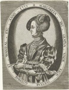 Retrato de la reina Margaretha Leijonhufvud de Suecia Retratos de reyes, reinas, príncipes y princesas (título de serie) de Frans Huys