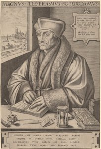 Erasmo de Rotterdam de Frans Huys after Hans Holbein the Younger