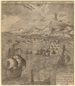 Batalla naval en el estrecho de Mesina de Frans Huys after Pieter Bruegel the Elder