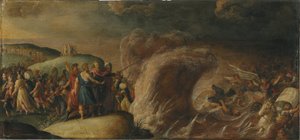 Los israelitas cruzan el Mar Rojo (detalle) de Frans II the Younger (studio of) Francken