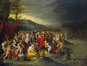 El paso del Mar Rojo - óleo sobre cobre del taller de los Francken, Amberes de Frans II the Younger (workshop of) Francken