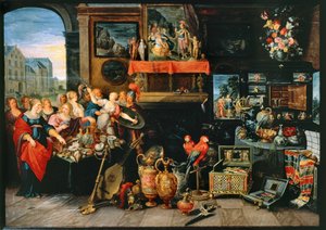 Ulises reconociendo a Aquiles entre las hijas de Licomedes ... de Frans II the Younger (workshop of) Francken