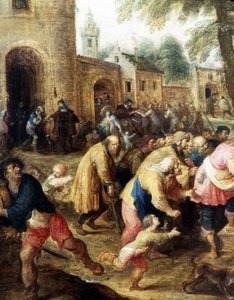 Las obras de misericordias (detalle). (óleo sobre lienzo) de Frans II the Younger Francken