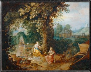 Vertumne et Pomone - Vertumnus y Pomona ... de Frans II the Younger Francken