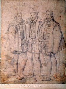 Retrato de los tres Coligny: Cardenal Odet (1515-1571), Gaspard (1517-1572), Almirante de Francia y François (1521-1569), Señor de Andelot de Frans I Pourbus