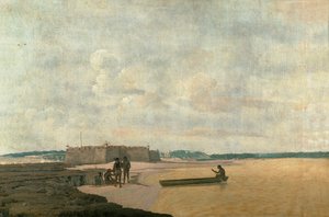 Antiguo Fuerte Portugués de los Tres Reyes Magos en el Río Grande, Brasil ... de Frans Jansz Post