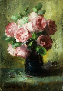 Rosas Rosas en un Jarrón