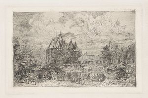 Vista del Nieuwmarkt, Ámsterdam de Frans Schikkinger