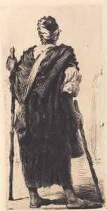 Mendigo árabe visto desde atrás de Frans Schwartz
