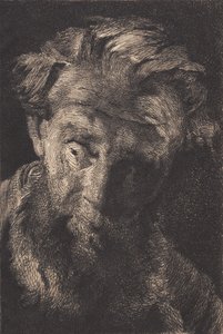 Viejo barbudo mirando de lado de Frans Schwartz