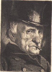 Hombre con sombrero y cigarro de Frans Schwartz