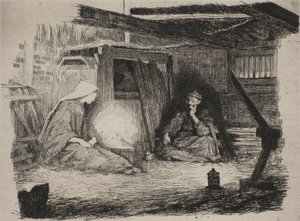 María, el Niño Jesús y José en la mañana de Navidad de Frans Schwartz