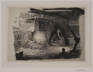 María, el Niño Jesús y José en la mañana de Navidad de Frans Schwartz