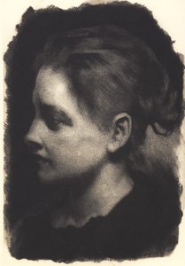 Joven chica de perfil con el cabello recogido de Frans Schwartz