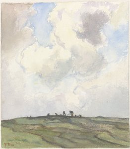 Quema de redes en un campo de hierba detrás de las dunas de Frans Alexander Evert Lodewijk Smissaert