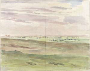 Paisaje de pradera con rebaños de Frans Alexander Evert Lodewijk Smissaert