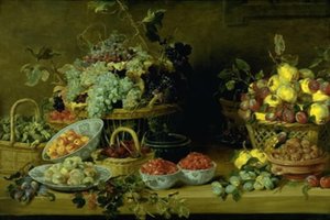 Naturaleza muerta con frutas en una mesa