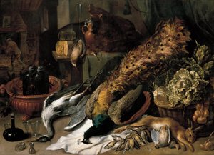 Bodegón con enfriador de vino de Frans Snyders