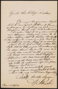 Carta a August Allebé de Frans Stracké