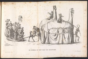 Dos camellos y la rueda de la fortuna, 1825 Los Kemels y la Rueda de Avantuer (título sobre el objeto) de Frans Vervloet
