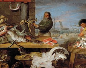 Un mercado de pescado (óleo sobre lienzo) de Frans & Vos Cornelis de (1585-1651) Snyders