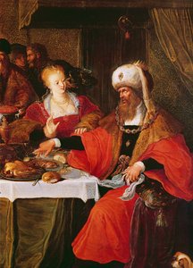 Herodes y Herodías en el banquete de Herodes (detalle)