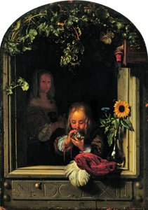Niño soplando burbujas