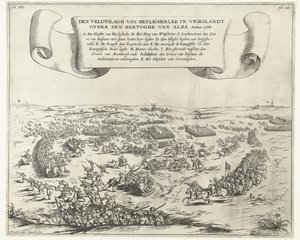 Batalla de Heiligerlee, 1568 La batalla de Heyligherlee en Vrieslandt bajo el duque de Alba. Anno 1568 (título sobre objeto) de Frans van den Wijngaerde