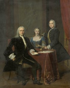 Grupo familiar en un interior de Frans van der Mijn