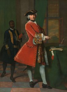Retrato de Jan Pranger y un siervo esclavizado de Frans van der Mijn