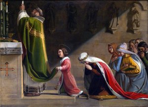 Santa Ludmila y San Wenceslao durante la misa de Frantisek Tkadlik