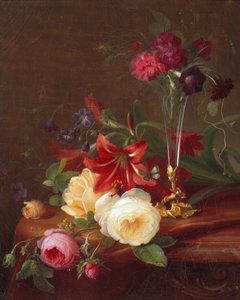 Arreglo con flores y un florero de Frants Diderik Boe
