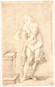 Hombre de pie con hacha de verdugo de Frantz Cleyn