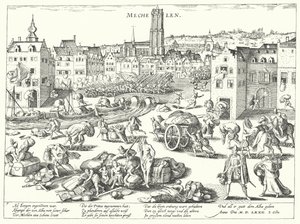 Saqueo de Malinas por los españoles de Franz (after) Hogenberg