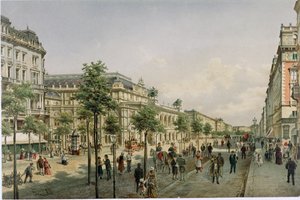 La Ópera de Viena poco después de su finalización ... de Franz Alt