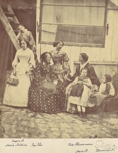 [Retrato grupal de cuatro mujeres y tres niños], 1850s-60s de Franz Antoine