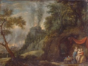 Lot y sus hijas, 1720s de Franz Anton Hartmann