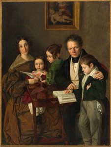 El compositor Johann Baptist Gänsbacher 1778-1844 y su familia, c.1838 de Franz Anton Stecher