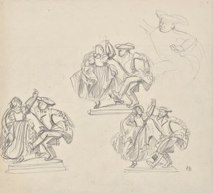 Diseños para la fuente del granjero en Neutitschein de Franz Barwig d. Ä.