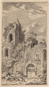 Fragmento de la antigua muralla de la ciudad en San Giovanni Laterano de Franz Edmund Weirotter