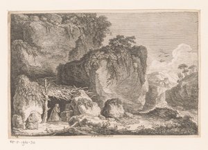 Alquile dos aquí en un paisaje rojo Segunda Serie de Regiones y Fragmentos de Edificios Antiguos (título de la serie) de Franz Edmund Weirotter